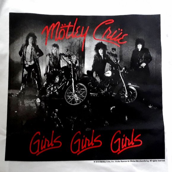 Motley Crue Girls Girls Girls metal rock Official cotton T-Shirt L NWT - Picture 2 of 3